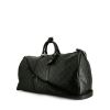 Bolsa de viaje Louis Vuitton Keepall 55 cm en cuero negro - 00pp thumbnail