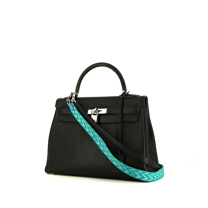 Hermes Kelly 32 cm handbag in indigo blue togo leather - 00pp
