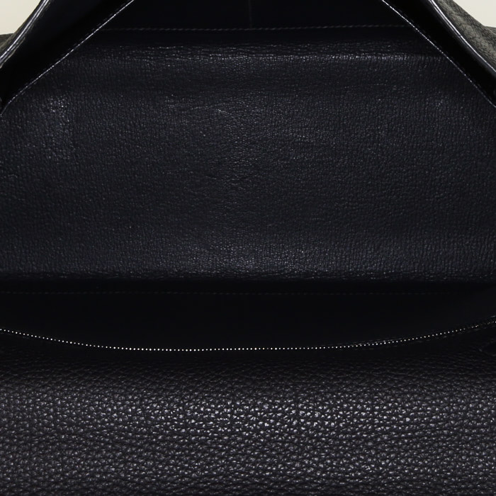 Hermes Kelly 32 cm handbag in indigo blue togo leather - Detail D3