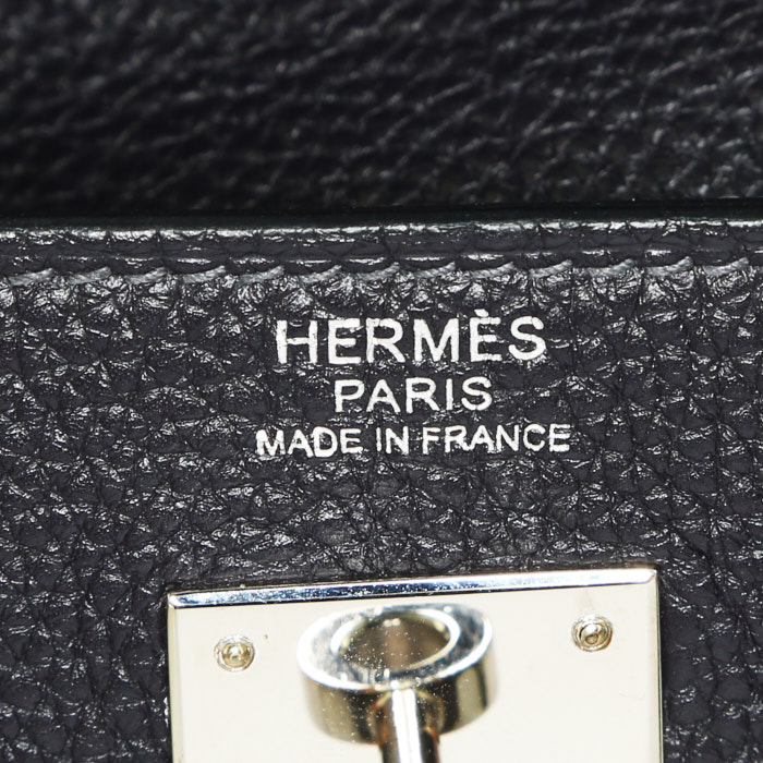 Hermes Kelly 32 cm handbag in indigo blue togo leather - Detail D4
