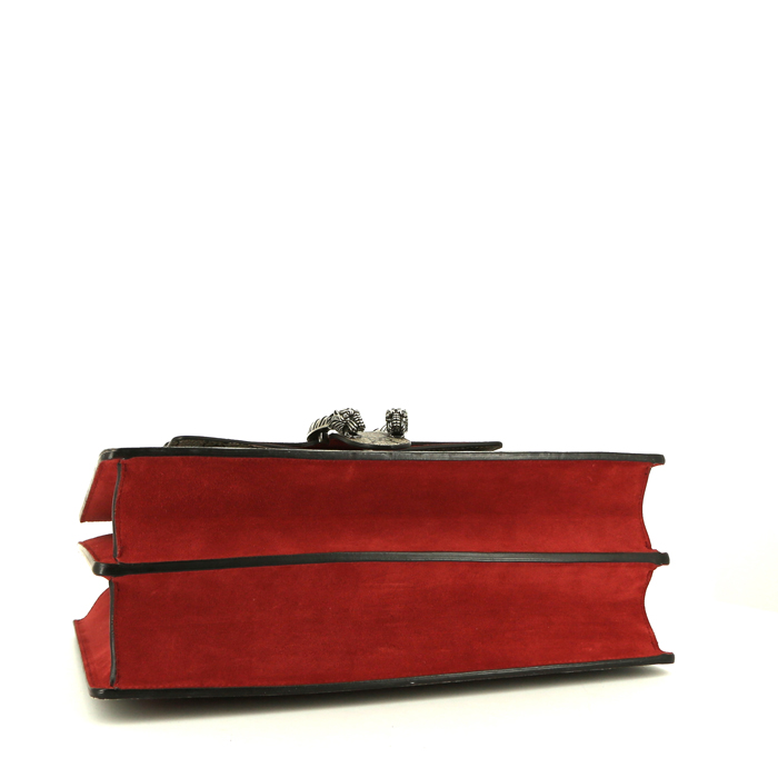 Bolso de mano Gucci Dionysus en lona Monogram beige y cuero rojo - Detail D5