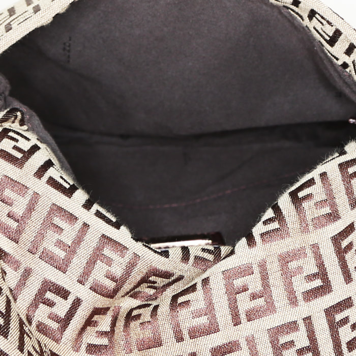 Sac bandoulière Fendi en toile monogram beige et marron - Detail D2