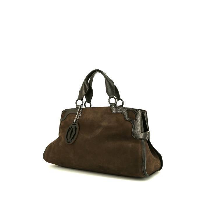 Cartier Marcello handbag in brown suede - 00pp
