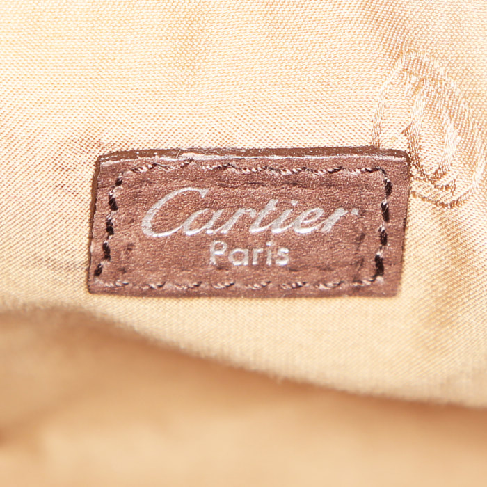 Cartier Marcello handbag in brown suede - Detail D3
