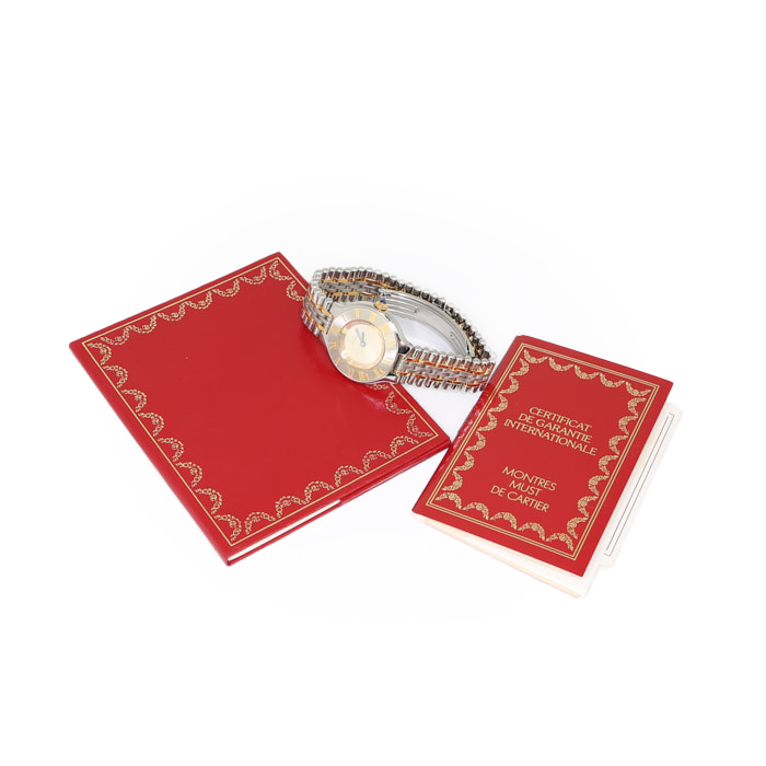 Reloj Cartier Must 21 de acero y oro chapado Ref :  1340 Circa  1995 - Detail D2