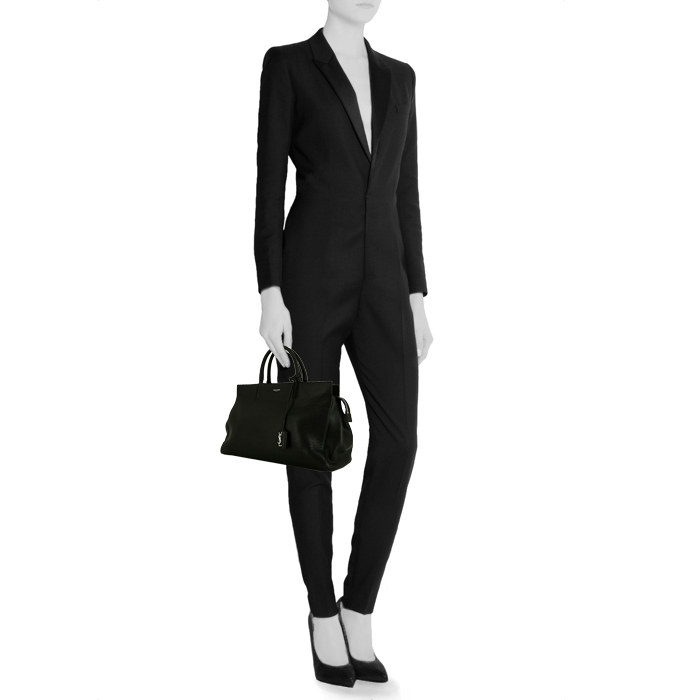 Borsa Saint Laurent Rive Gauche in pelle martellata nera - Detail D1