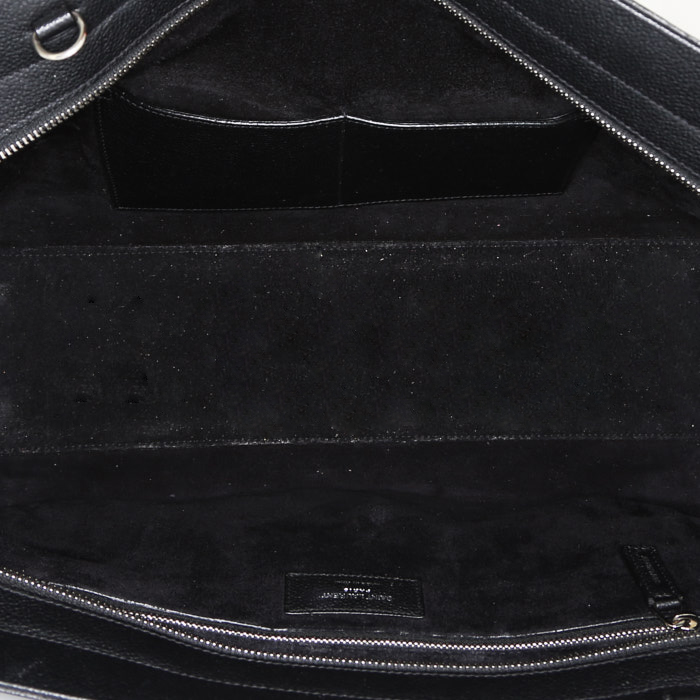 Borsa Saint Laurent Rive Gauche in pelle martellata nera - Detail D2