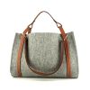 Hermès  Cabalicol shopping bag  in grey canvas  and gold leather - 360 thumbnail