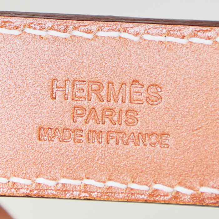 Hermès  Cabalicol shopping bag  in grey canvas  and gold leather - Detail D4