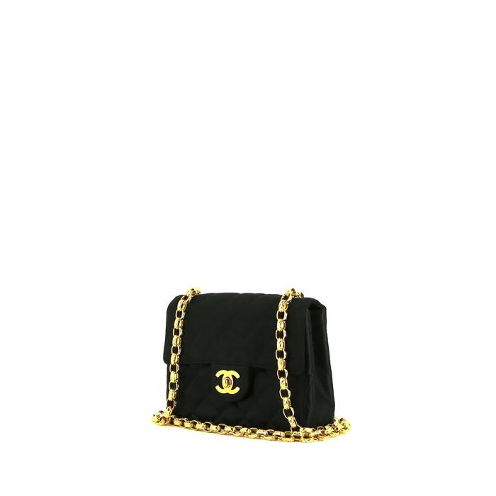 Chanel Mini Timeless Vintage shoulder bag in black satin - 00pp