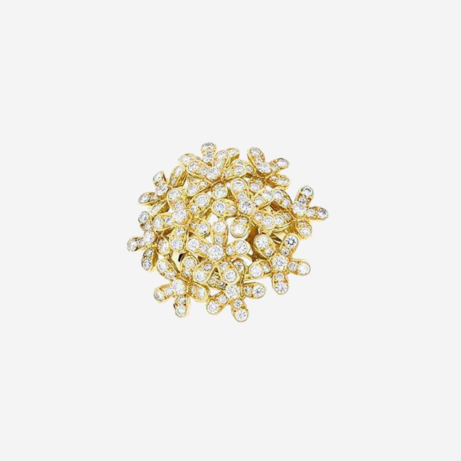 Van Cleef 
Arpels Socrate Bouquet ring,  yellow gold and diamonds