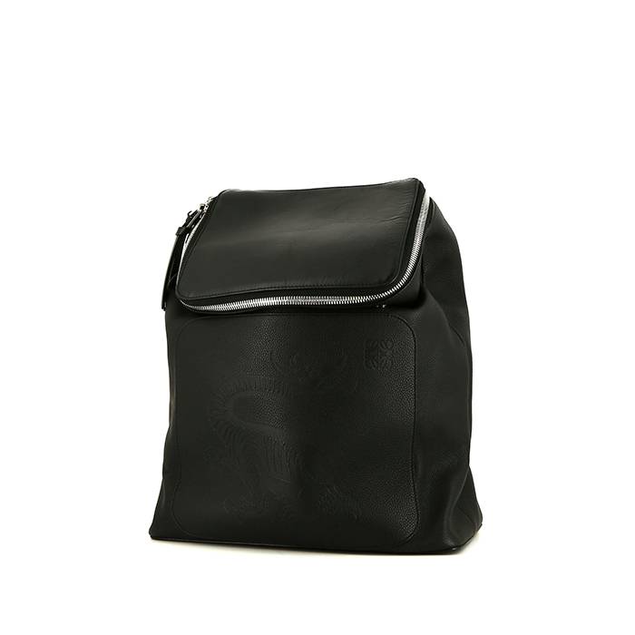 Backpack In Black Grained Leather