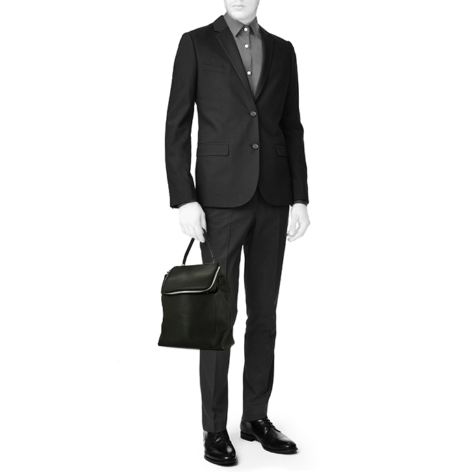 Loewe backpack in black grained leather - Detail D1