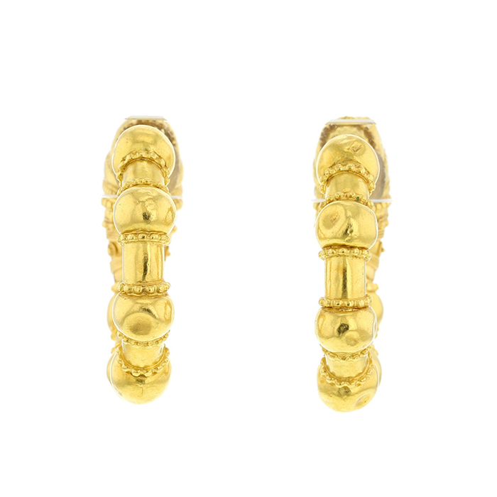 Orecchini a cerchio Lalaounis Animal Head in oro giallo - Detail D2