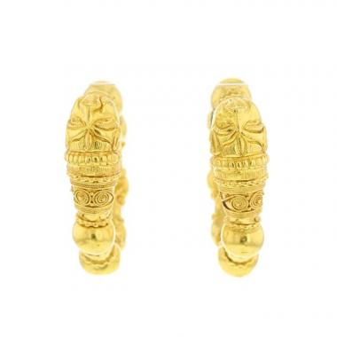 Lalaounis Animal Head hoop earrings in yellow gold