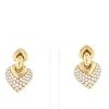 Paire de boucles d'oreilles époque années 80 Bulgari Cuore en or jaune et diamants - 360 thumbnail