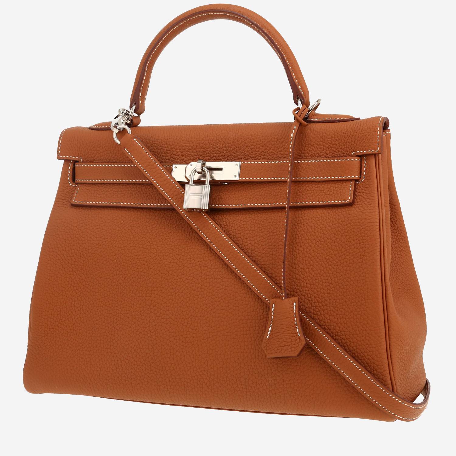 Sac à main Hermes Kelly 32 cm en cuir togo gold