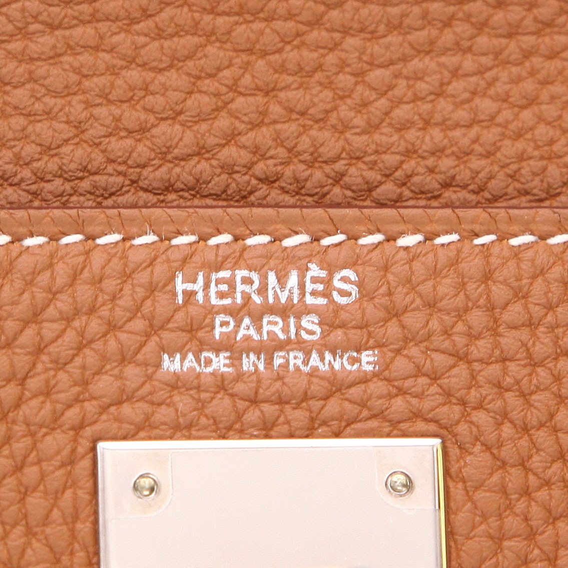 Sac à main Hermes Kelly 32 cm en cuir togo gold - Detail D2