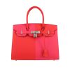 Borsa Hermès Birkin Casaque 30 cm in pelle Epsom rouge de Coeur e rose Extreme - 360 thumbnail