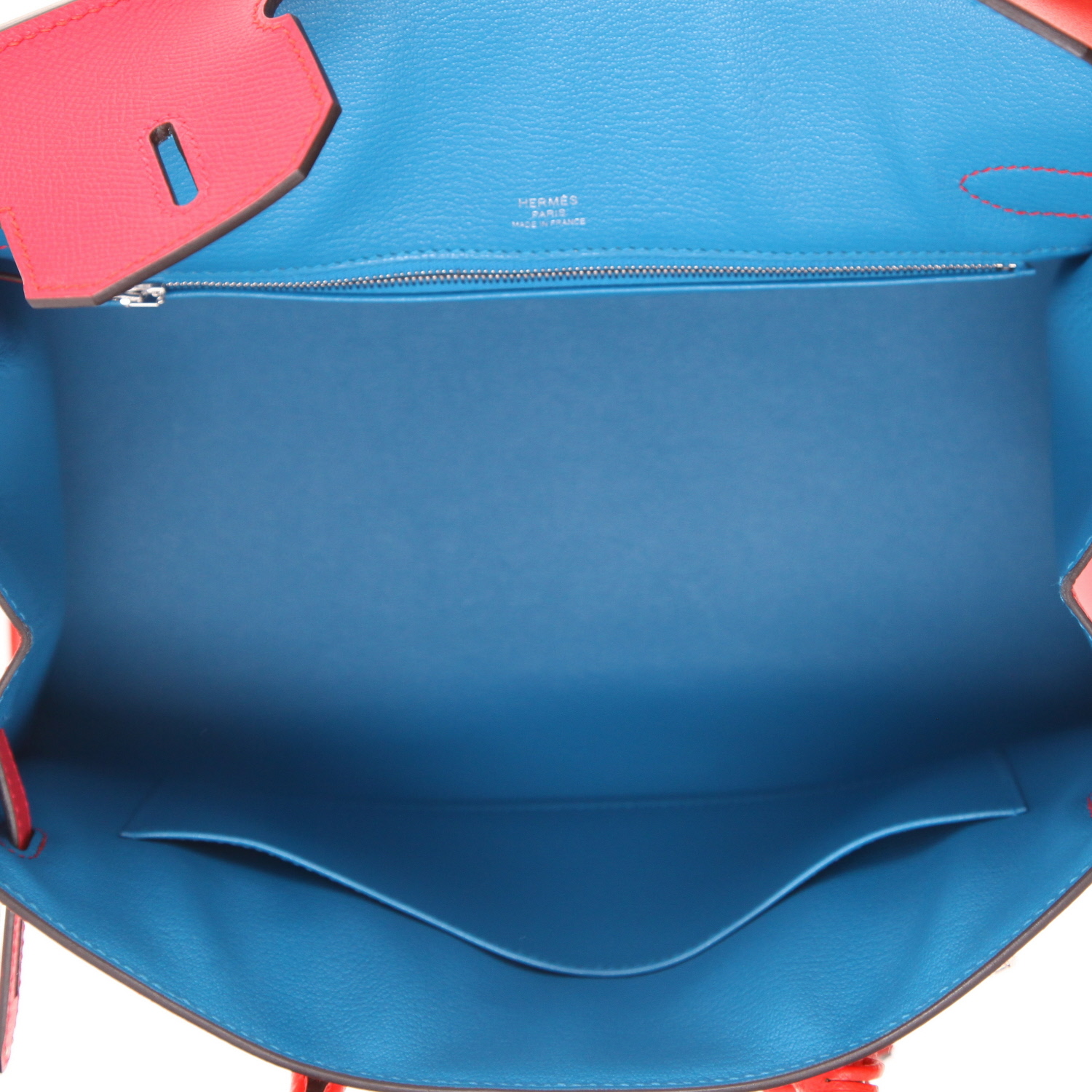 Bolso de mano Hermès Birkin Casaque 30 cm en cuero epsom rouge de Coeur y rose Extreme - Detail D3