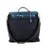 Hermes Herbag shoulder bag in navy blue canvas and navy blue leather - 360 thumbnail