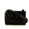 Chanel Vintage handbag in black patent quilted leather - 360 thumbnail