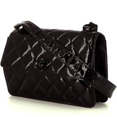 Borsa Chanel Vintage in pelle verniciata e foderata nera