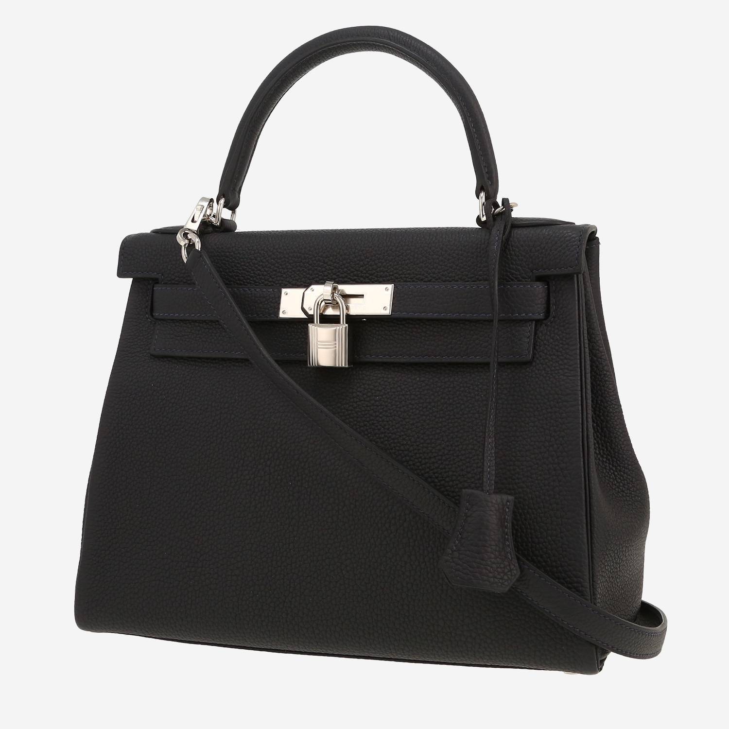 Sac à main Hermès Kelly 28 cm en cuir togo bleu