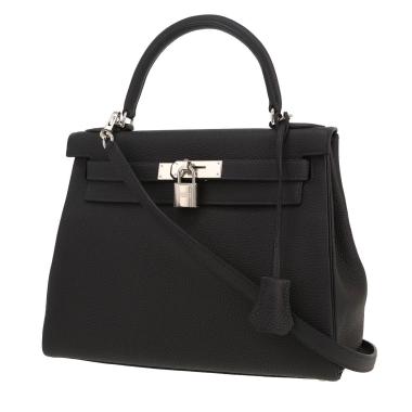 Borsa Hermès Kelly 28 cm in pelle togo blu