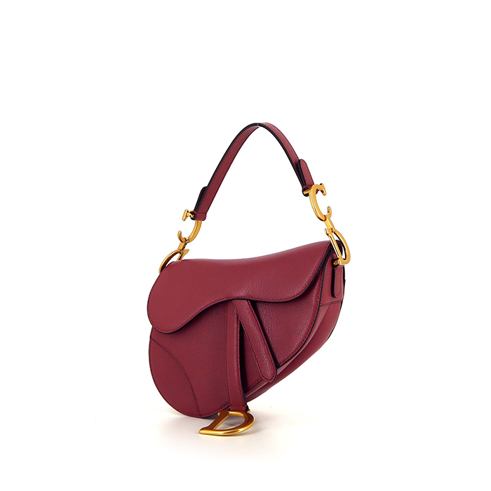 Dior Saddle mini handbag in burgundy leather - 00pp
