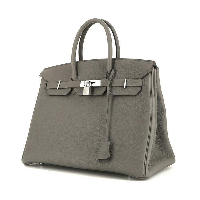 Hermes Birkin 35 cm handbag in grey togo leather - 00pp