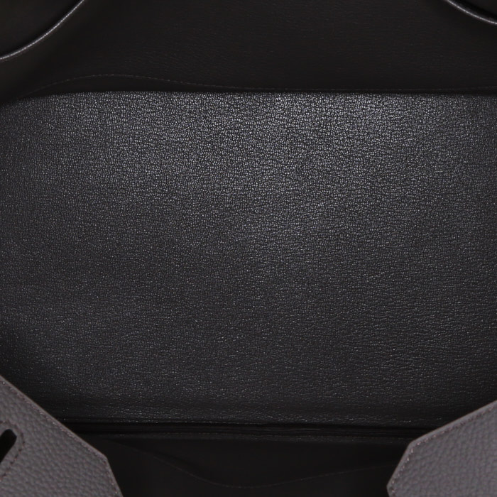 Borsa Hermes Birkin 35 cm in pelle togo grigia stagna - Detail D2