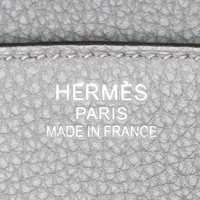 Hermes Birkin 35 cm handbag in grey togo leather - Detail D3