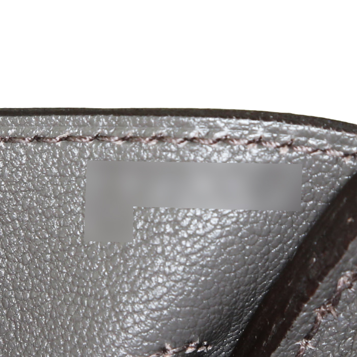 Borsa Hermes Birkin 35 cm in pelle togo grigia stagna - Detail D4