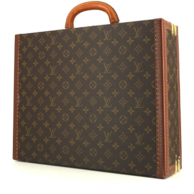 Valigia Louis Vuitton  President in tela monogram marrone e pelle naturale
