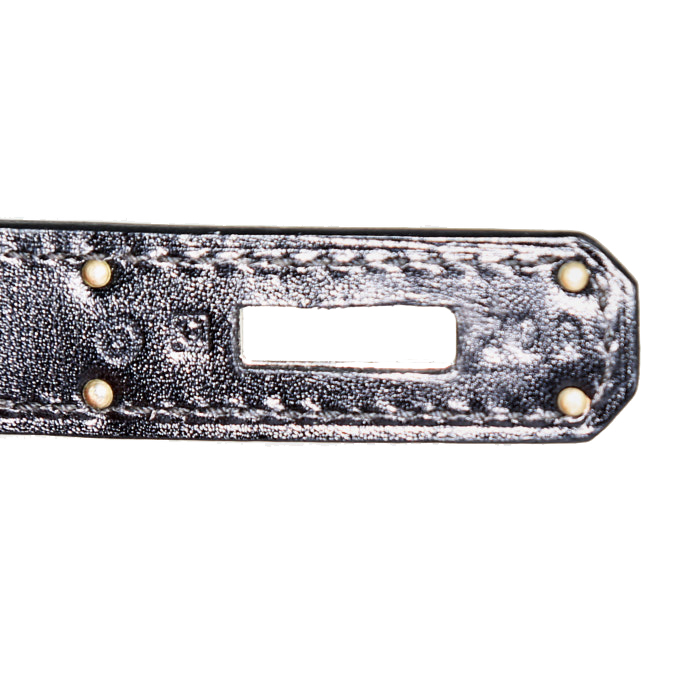 Bolso de mano Hermes Kelly 32 cm en cuero box negro - Detail D5