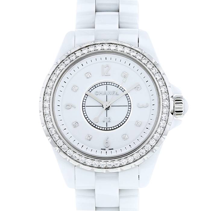 Chanel J12 Joaillerie watch in white ceramic Ref:  H3110 Circa  2018 - 00pp