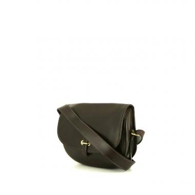 Borsa a spalla Hermes Balle De Golf in pelle box marrone