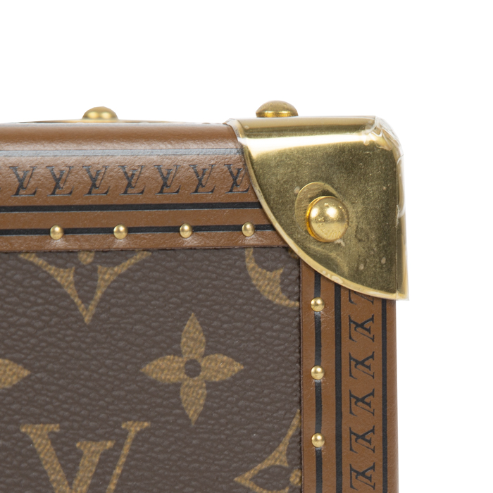 Louis Vuitton, Rare presse-papier, en toile Monogram, finitions en cuir de vache naturel et métal doré, édition limitée, de 2018
