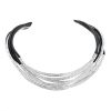 De Grisogono Allegra linked necklace in white gold,  diamonds and leather - 00pp thumbnail