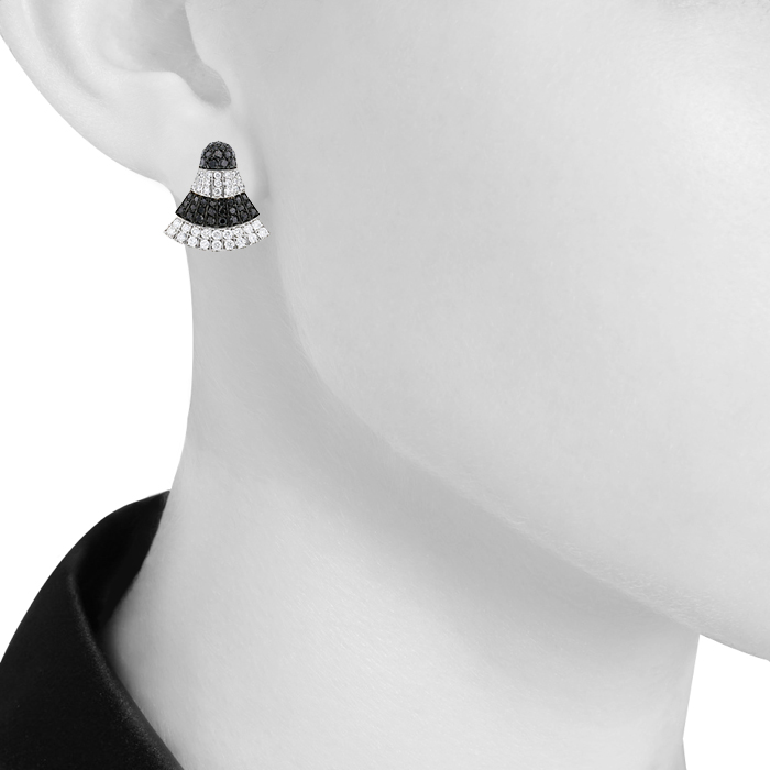 De Grisogono Ventaglio medium model earrings in white gold,  diamonds and diamonds