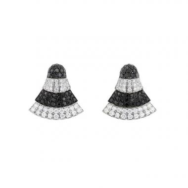 De Grisogono Ventaglio medium model earrings in white gold,  diamonds and diamonds
