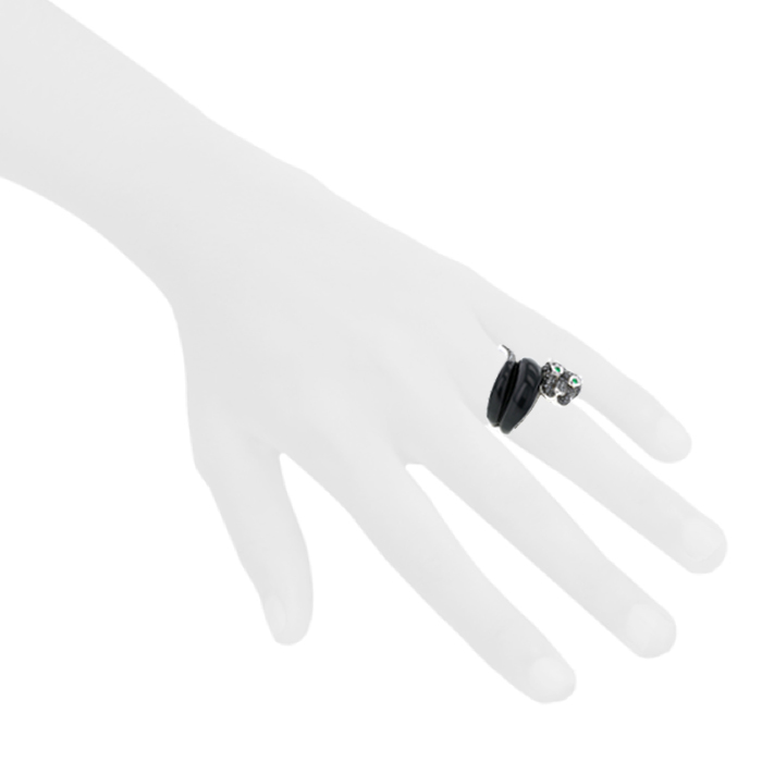 Anello De Grisogono in oro bianco,  jais e diamanti neri - Detail D1