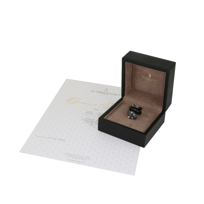 Anello De Grisogono in oro bianco,  jais e diamanti neri - Detail D2