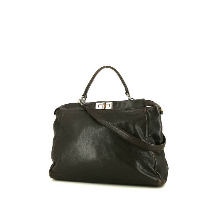 Fendi Peekaboo handbag in black leather - 00pp