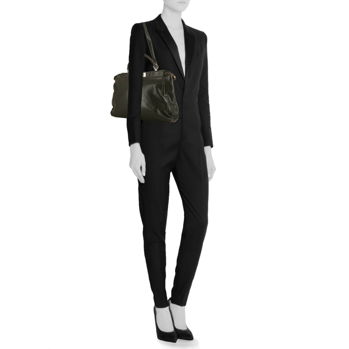 Borsa Fendi  Peekaboo modello grande  in pelle marrone - Detail D2