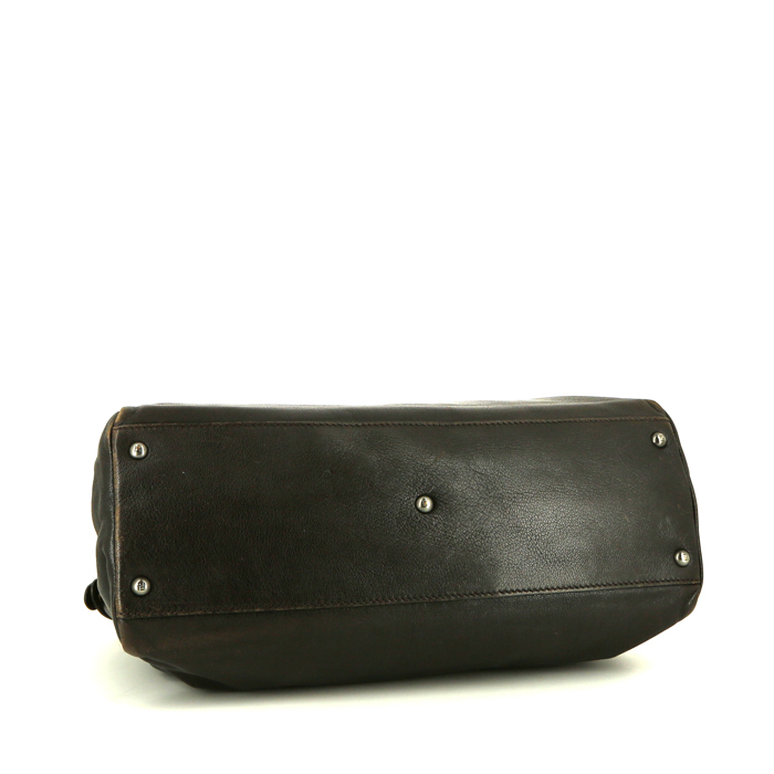 Fendi  Peekaboo large model  handbag  in brown leather - Detail D5