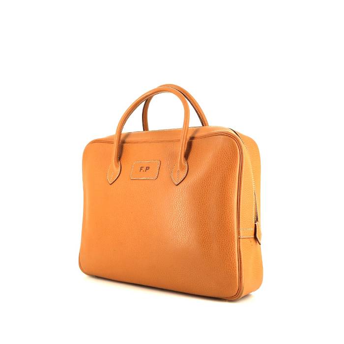 Hermes Plume briefcase in gold Fjord leather - 00pp