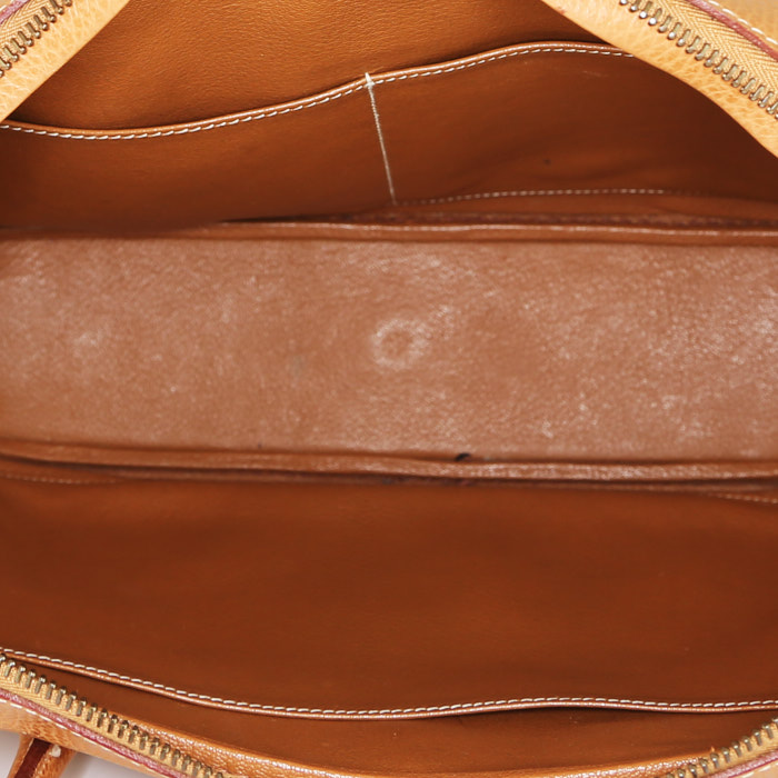 Hermes Plume briefcase in gold Fjord leather - Detail D2
