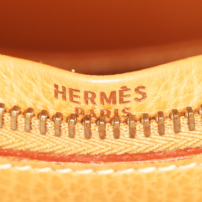Hermes Plume briefcase in gold Fjord leather - Detail D3